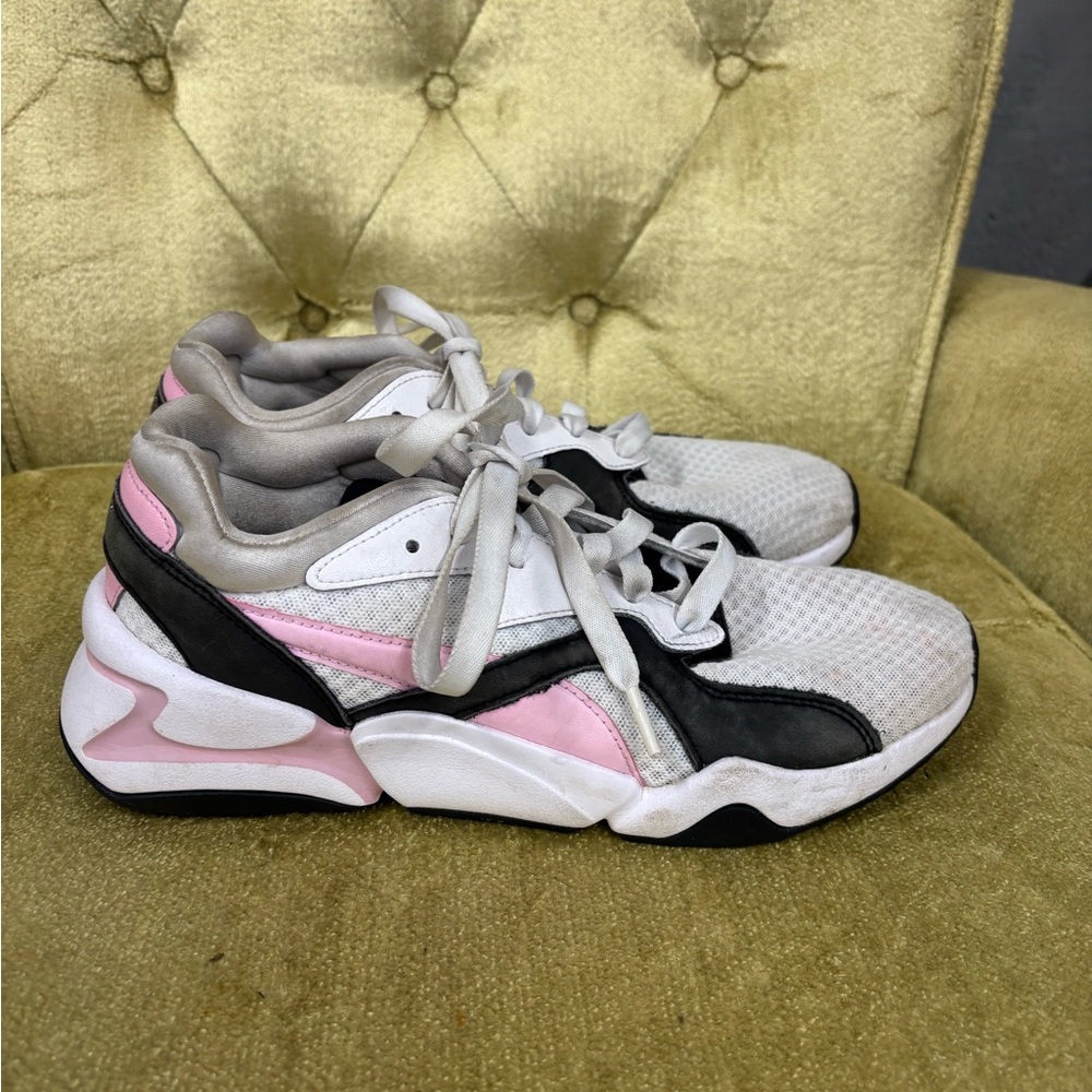 Womens Puma Wmns Nova 90’s Bloc Pink and Black Sneakers Size 8 Womens